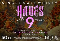 Gods Collection- Hades 9 yo Peated Redwine cask matured 51,7 % Vol. 0,5 L